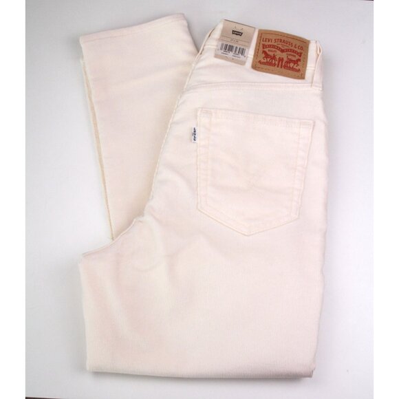 NWT Levi's High Waisted Mom Jenas Women’s Corduroy 27x29 beige - Picture 1 of 7